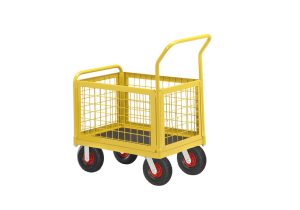 Plateauwagen / platformwagen met 4 gaaswanden TW 750 L-HMS